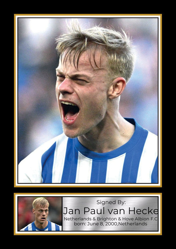 Jan Paul van Hecke Printed Signature Poster Print – Brighton & Hove Albion FC & Netherlands Football Wall Art – Gift for Fans & Collectors