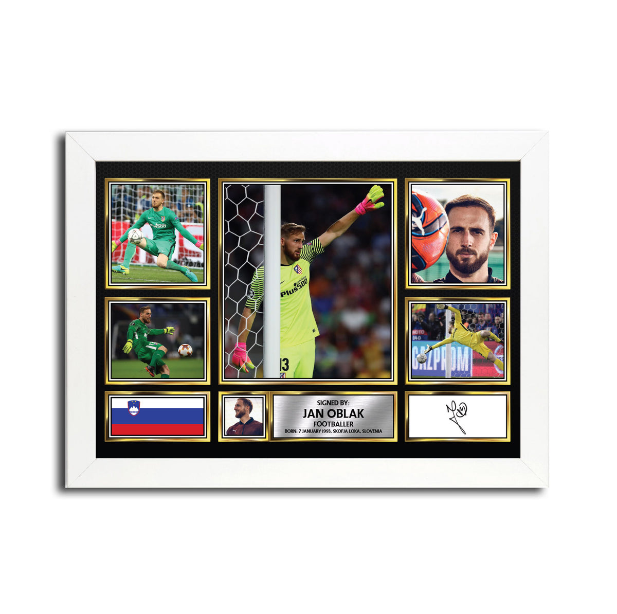 Jan Oblak Football Gift MC1609 Printed Signature Star Poster Print Wall Art Gift