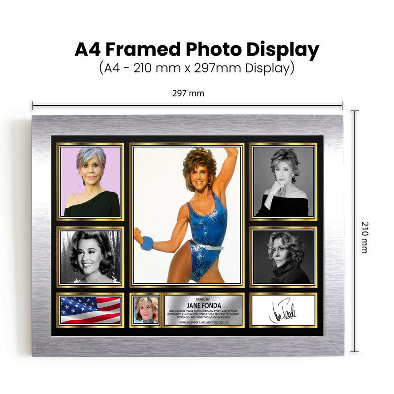 Jane Fonda Actors Framed Autographed Print - Limited Edition Autograph Fan Gift – Collectible Memorabilia Merchandise