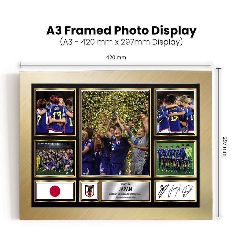 Japan Ladies Football Teams Framed Autographed Print - Limited Edition Autograph Fan Gift – Collectible Memorabilia Merchandise