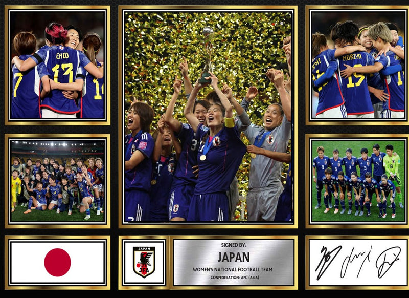 Japan Ladies Football Teams Framed Autographed Print - Limited Edition Autograph Fan Gift – Collectible Memorabilia Merchandise