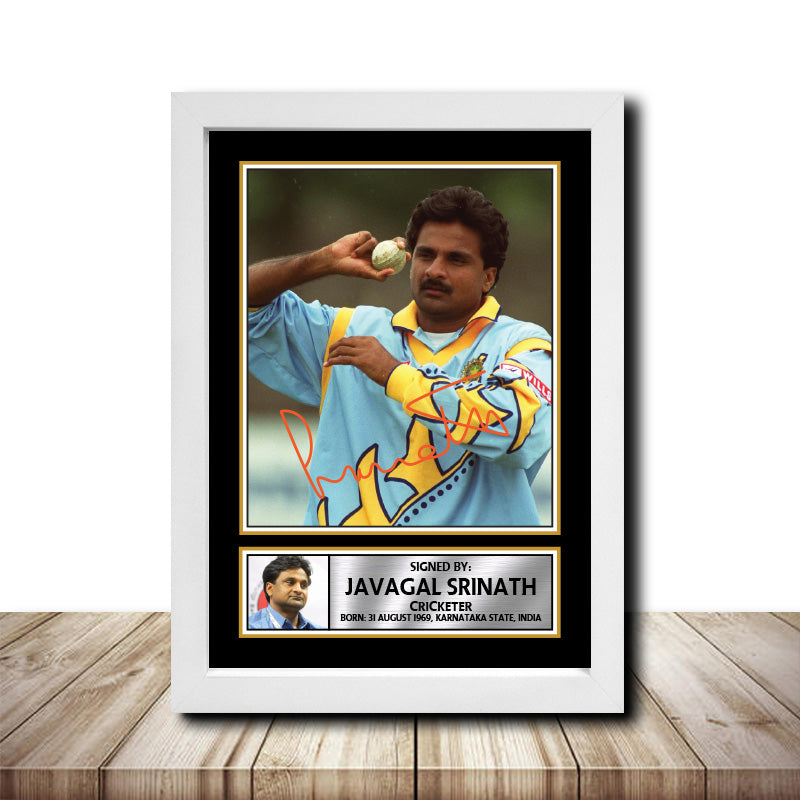 Javagal Srinath M1625 Cricketer Printed Signature Poster Print Gift