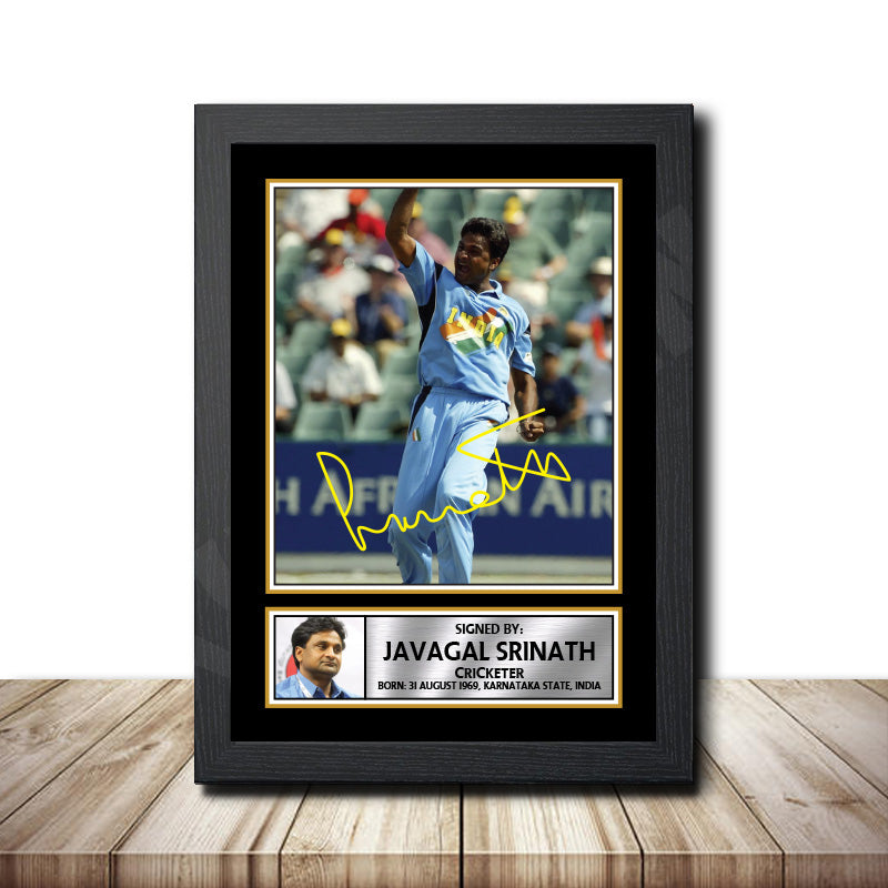 Javagal Srinath M1626 Cricketer Printed Signature Poster Print Gift