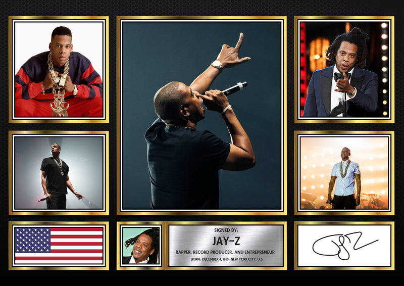 Rappers Jay-Z Framed Autographed Print - Limited Edition Autograph Fan Gift – Collectible Memorabilia Merchandise