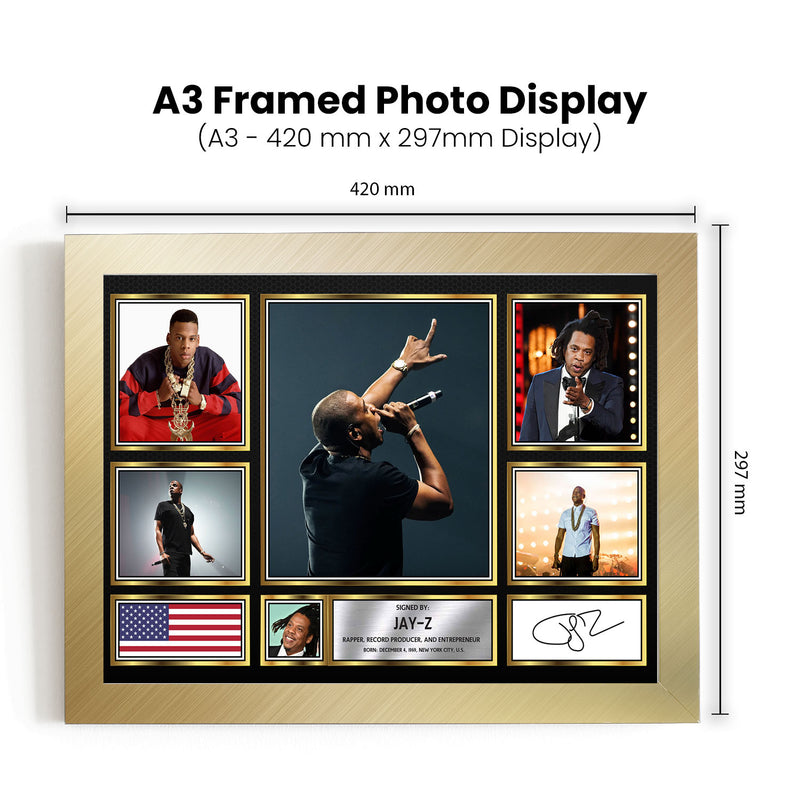 Rappers Jay-Z Framed Autographed Print - Limited Edition Autograph Fan Gift – Collectible Memorabilia Merchandise