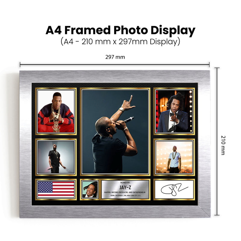 Rappers Jay-Z Framed Autographed Print - Limited Edition Autograph Fan Gift – Collectible Memorabilia Merchandise