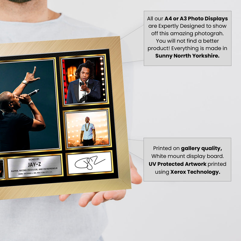 Rappers Jay-Z Framed Autographed Print - Limited Edition Autograph Fan Gift – Collectible Memorabilia Merchandise