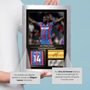 Jean-Philippe Mateta Printed Signed Poster – Crystal Palace FC & France Striker Tribute Wall Art with Jersey & Bio Plaque – Premier League Football Memorabilia for Fans & Collectors