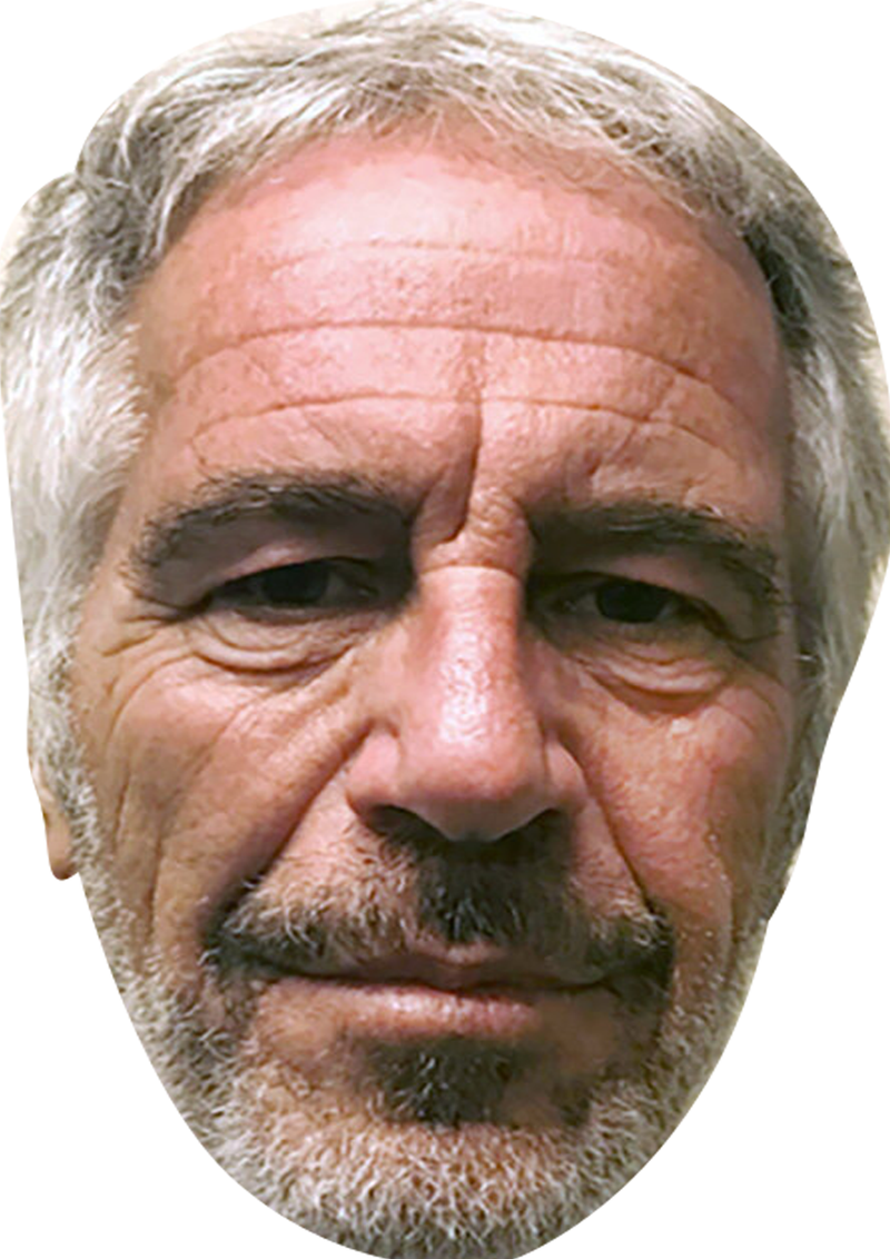 Jeffrey Epstein 2 Celebrity Face Mask Fancy Dress Cardboard Costume Mask