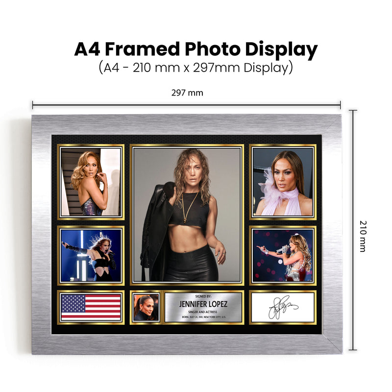 Jennifer Lopez Singers Framed Autographed Print - Limited Edition Autograph Fan Gift – Collectible Memorabilia Merchandise