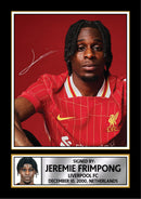 Jeremie Frimpong Signed Poster Print – Liverpool FC Football Memorabilia – Wall Art Tribute for Fans & Collectors