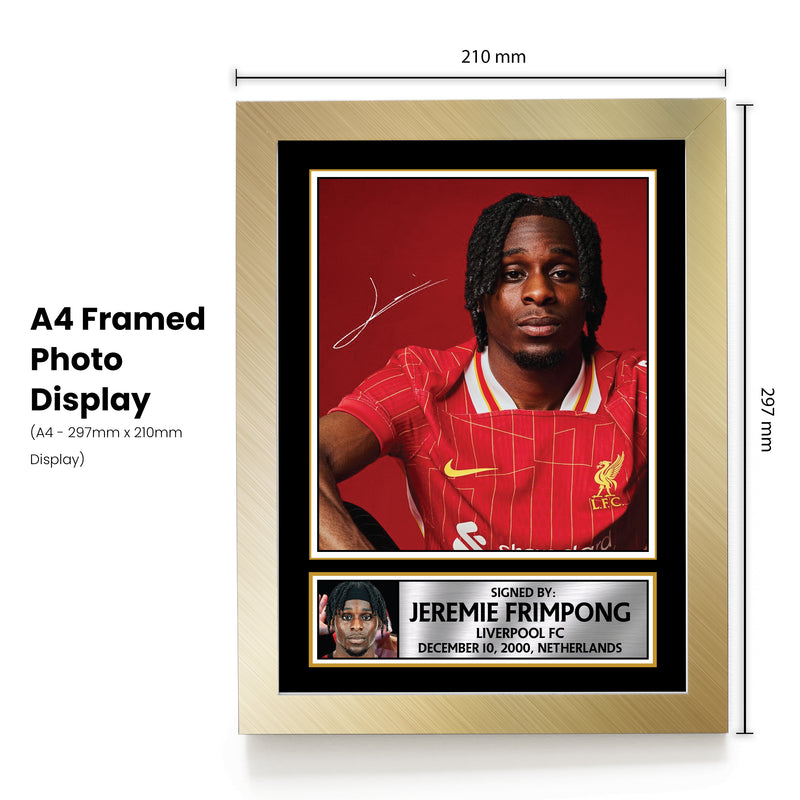 Jeremie Frimpong Signed Poster Print – Liverpool FC Football Memorabilia – Wall Art Tribute for Fans & Collectors