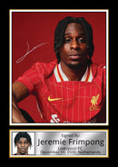 Jeremie Frimpong Signed Poster Print – Liverpool FC Football Memorabilia – Wall Art Tribute for Fans & Collectors
