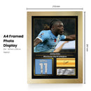 Jérémy Doku Printed Signed Poster – Manchester City FC & Belgium Midfielder Tribute Wall Art with Jersey & Bio Plaque – Premier League Football Memorabilia for Fans & Collectors