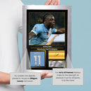 Jérémy Doku Printed Signed Poster – Manchester City FC & Belgium Midfielder Tribute Wall Art with Jersey & Bio Plaque – Premier League Football Memorabilia for Fans & Collectors