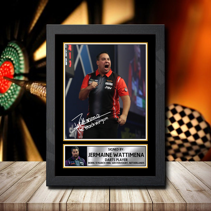Jermaine Wattimena Printed Signature Darts Star Poster Print Framed Wall Art Gift – Jermaine Wattimena Printed Signature Darts Star Poster Print