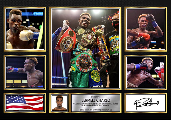 Jermell Charlo top boxer Printed Signature Print Landscape – Reproduction Print