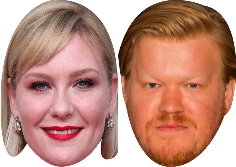 Jesse Plemons And Kirsten Dunst Celebrity Couple Face Mask Fancy Dress - High-Quality Cardboard Masks for Any Occasion