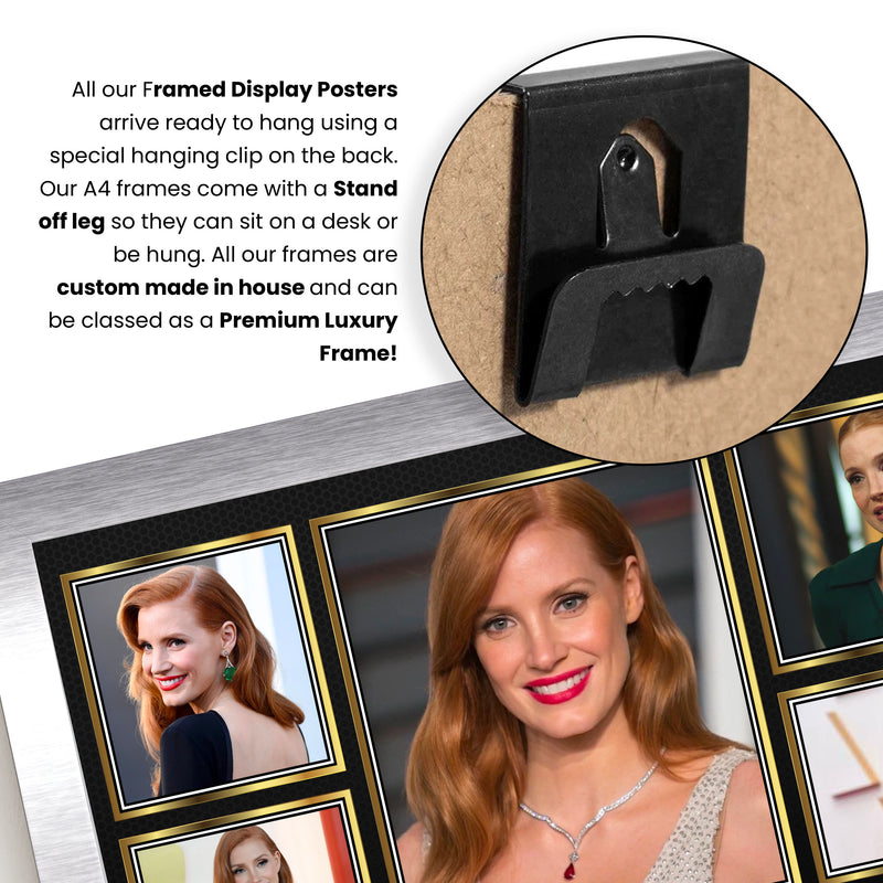 Jessica Chastain Actors Framed Autographed Print - Limited Edition Autograph Fan Gift – Collectible Memorabilia Merchandise