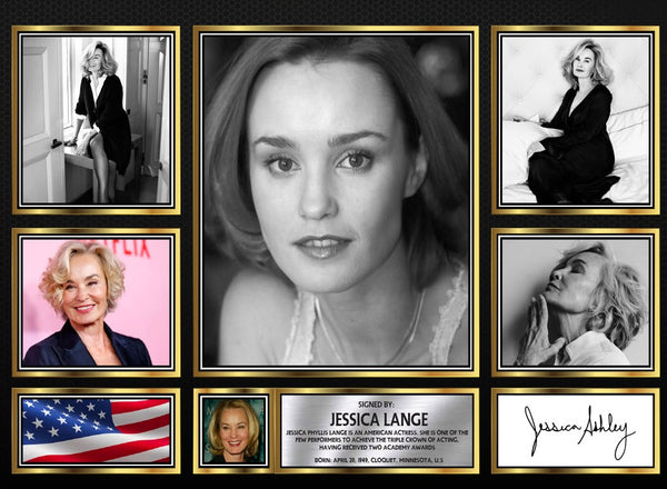 Jessica Lange Actors Framed Printed Signature Print – Fan Gift – Wall Art – Reproduction Print