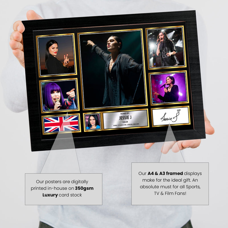 Jessie J Singers Framed Autographed Print - Limited Edition Autograph Fan Gift – Collectible Memorabilia Merchandise