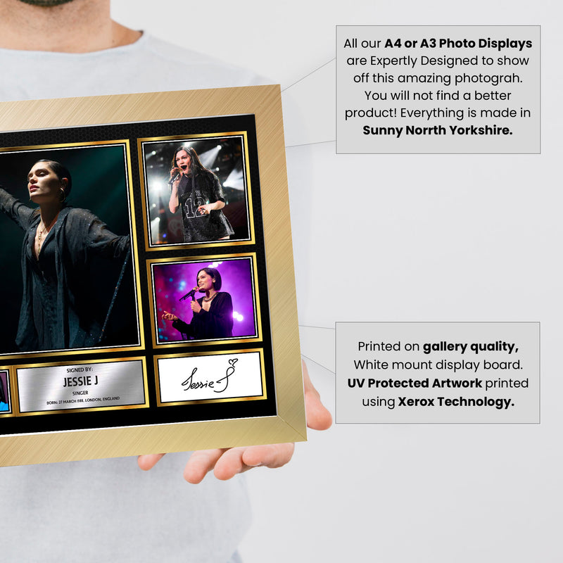 Jessie J Singers Framed Autographed Print - Limited Edition Autograph Fan Gift – Collectible Memorabilia Merchandise