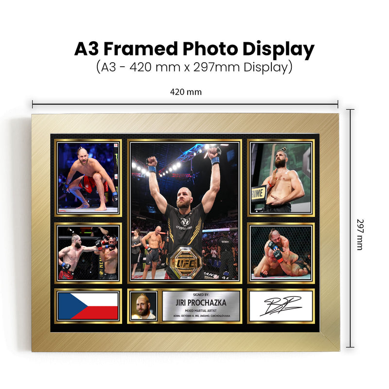 Jir¡ Proch zka UFC FIighters Framed Autographed Print - Limited Edition Autograph Fan Gift – Collectible Memorabilia Merchandise