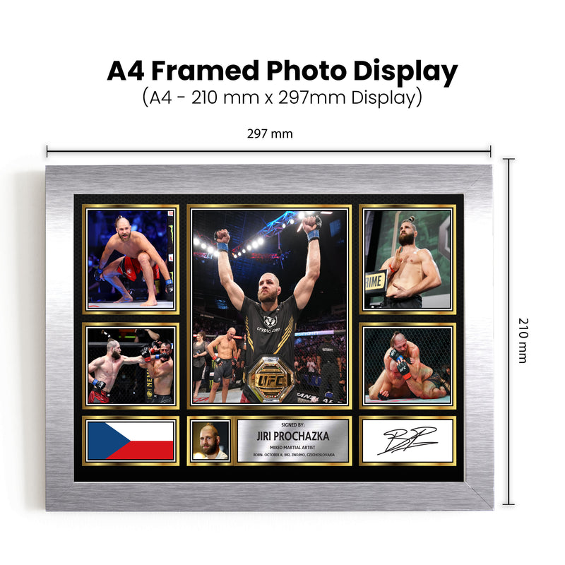 Jir¡ Proch zka UFC FIighters Framed Autographed Print - Limited Edition Autograph Fan Gift – Collectible Memorabilia Merchandise