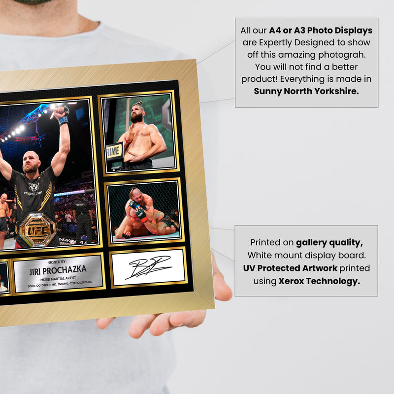 Jir¡ Proch zka UFC FIighters Framed Autographed Print - Limited Edition Autograph Fan Gift – Collectible Memorabilia Merchandise