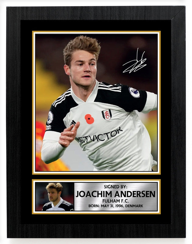 Joachim Andersen Signed Autograph Poster Print – Fulham F.C. – Denmark Football Memorabilia – Gift for Fans & Collectors