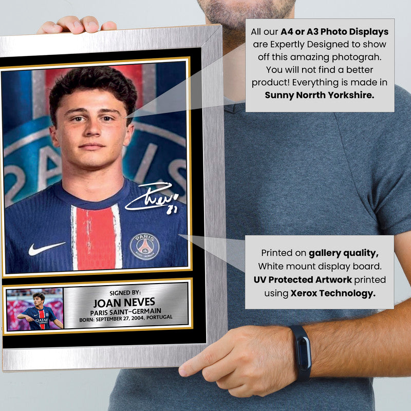 João Neves Signed Autograph Poster Print – Benfica & Portugal Football Memorabilia – Gift for Fans