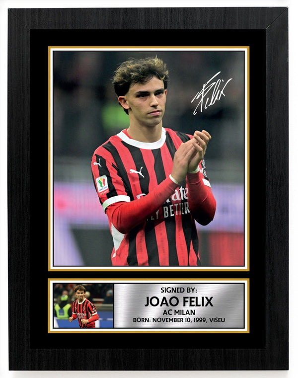 Joao Felix Printed Signature Poster Print – AC Milan – Portugal Football Wall Art – Gift for Fans & Collectors