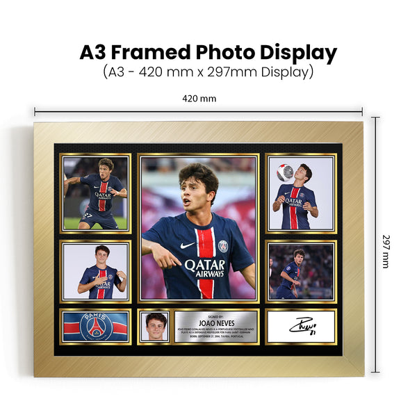 Joao Neves Printed Signature Football Poster Print