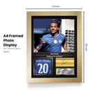 João Pedro Printed Signed Poster – Chelsea FC & Brazil Forward Tribute Wall Art with Jersey & Bio Plaque – Premier League Football Memorabilia for Fans & Collectors