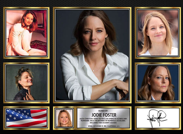 Jodie Foster Actors Framed Printed Signature Print – Fan Gift – Wall Art – Reproduction Print