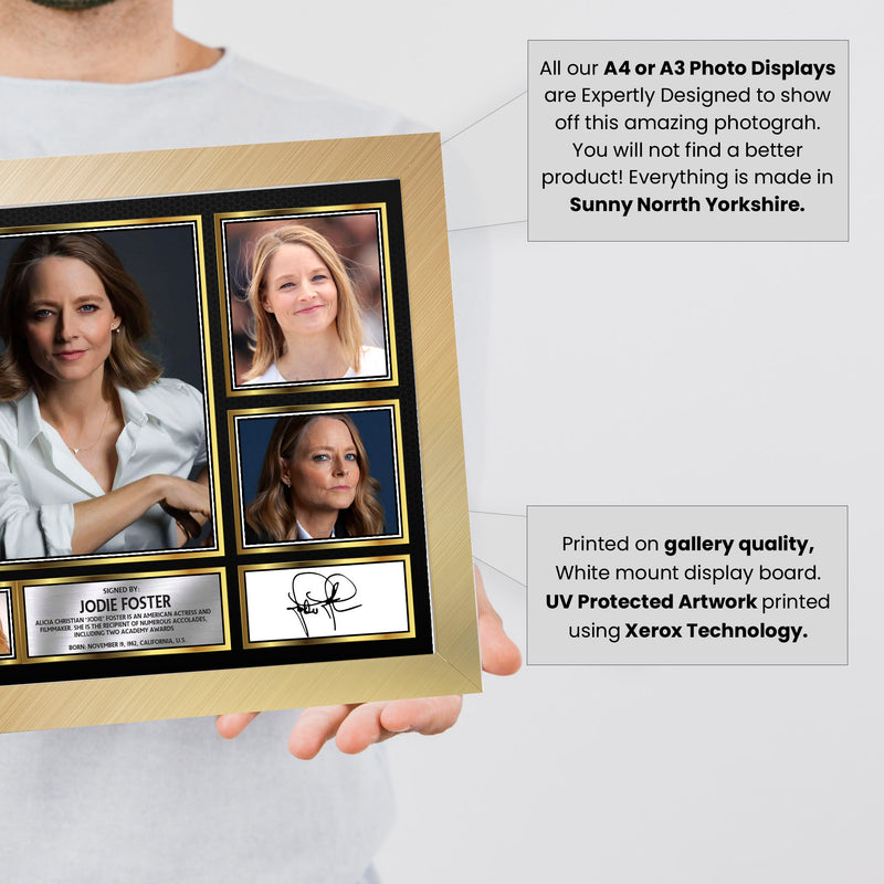 Jodie Foster Actors Framed Autographed Print - Limited Edition Autograph Fan Gift – Collectible Memorabilia Merchandise