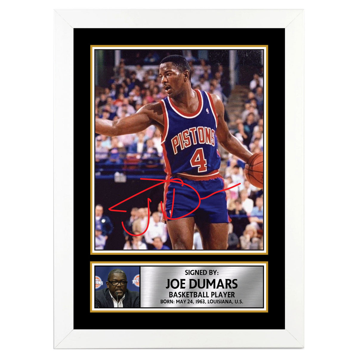 Joe Dumars Basketball Player Printed Signature Poster Print Gift