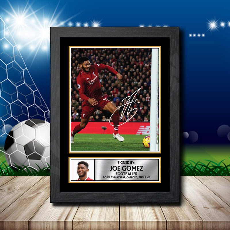 Joe Gomez 2 Footballer Printed Signature Poster Print Gift