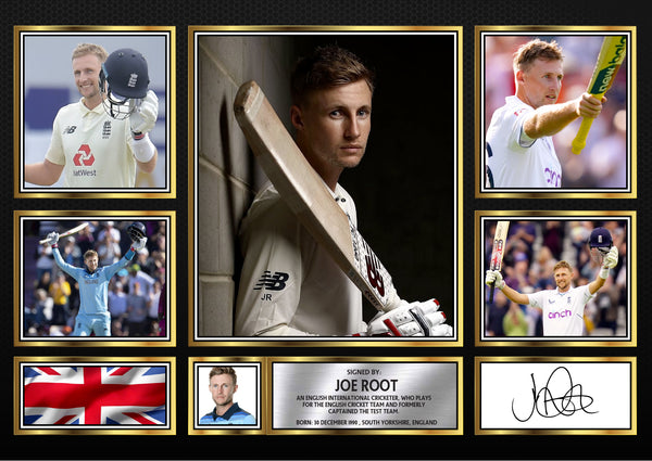 Joe Root Stuart Broad – Printed Signature Cricket Star Print – Reproduction Print