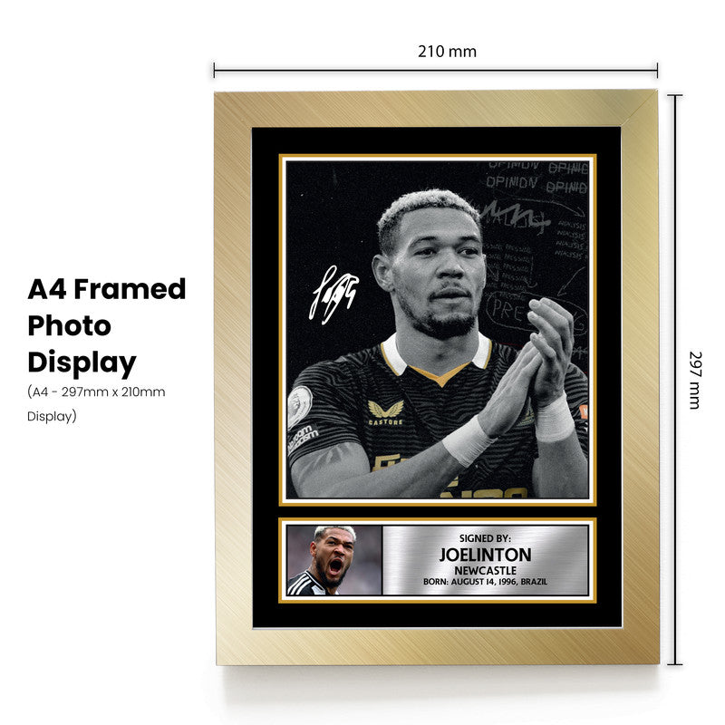 Joelinton Signed Autograph Poster Print – Newcastle United Football Star – Gift for Fans