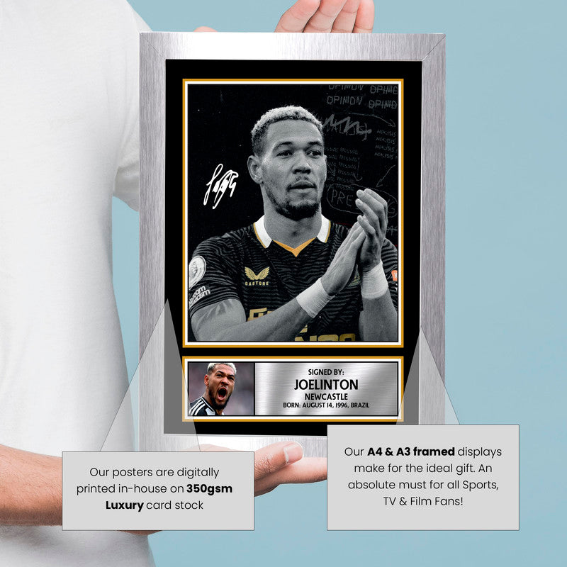 Joelinton Signed Autograph Poster Print – Newcastle United Football Star – Gift for Fans