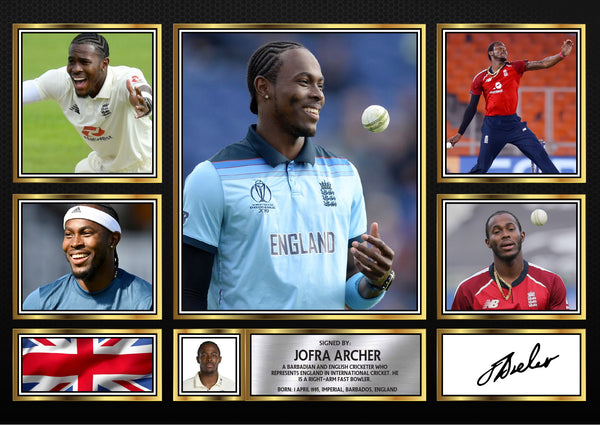 Jofra Archer – Printed Signature Cricket Star Print – Reproduction Print