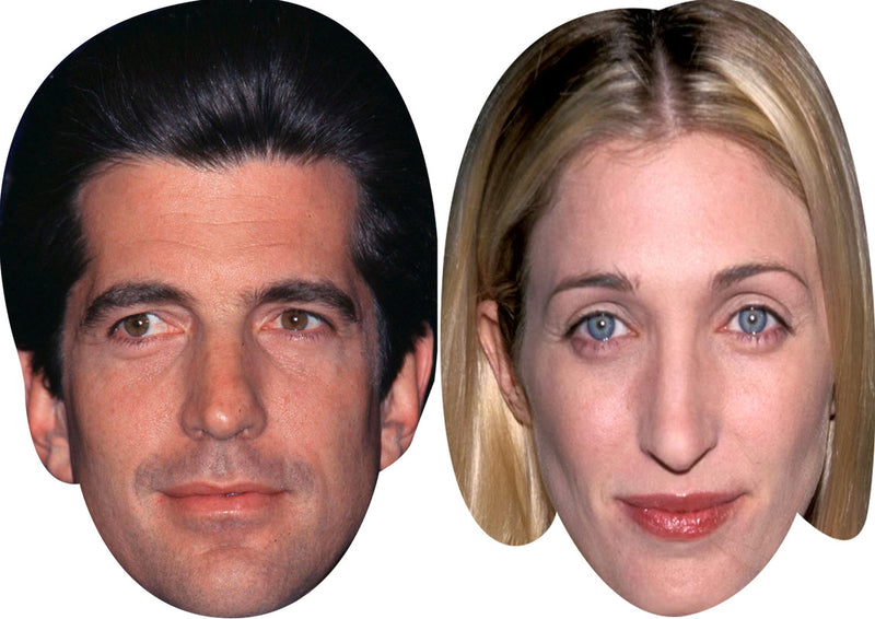 John F. Kennedy Jr. And Carolyn Bessette Kennedy Celebrity Couple Face Mask Fancy Dress - High-Quality Cardboard Masks for Any Occasion