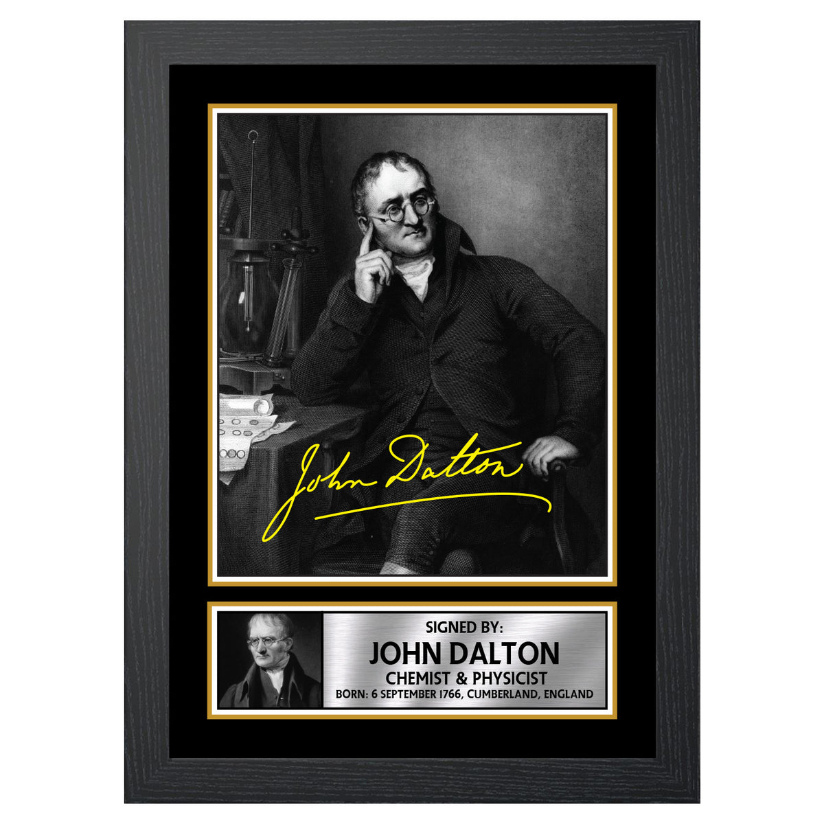 John Dalton M436 Scientist Printed Signature Poster Print Gift