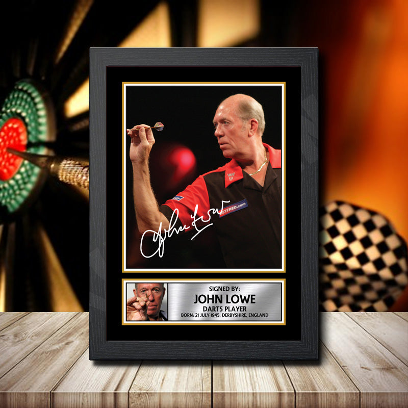 John Lowe Printed Signature Darts Star Poster Print Framed Wall Art Gift – John Lowe Printed Signature Darts Star Poster Print