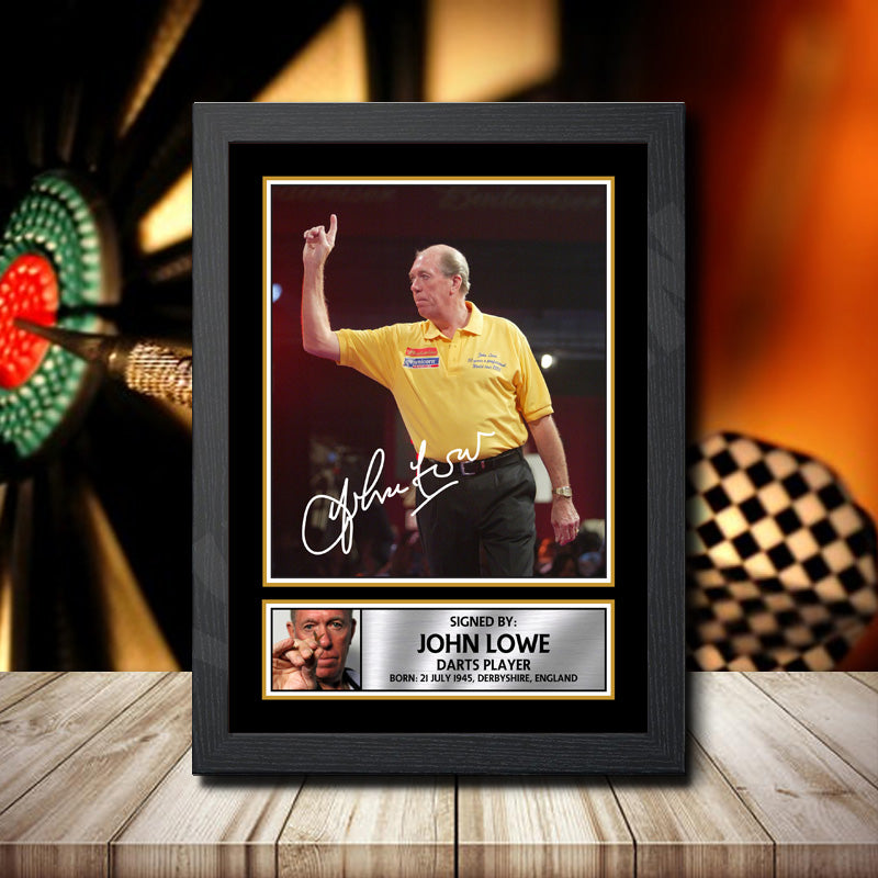 John Lowe 2 Printed Signature Darts Star Poster Print Framed Wall Art Gift – John Lowe 2 Printed Signature Darts Star Poster Print