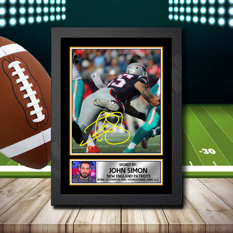 John Simon – Printed Signature NFL Star Print – John Simon