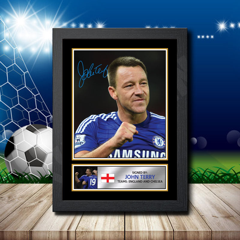 John Terry 4 Printed Signature Footballers Star Poster Print Framed Wall Art Gift – John Terry 4 Printed Signature Footballers Star Poster Print