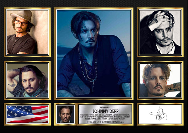 Johnny Depp Pirates Of The Caribbean 2017 – Printed Signature Movie Star Print