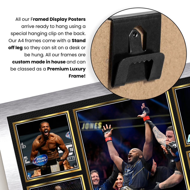 Jon Jones UFC FIighters Framed Autographed Print - Limited Edition Autograph Fan Gift – Collectible Memorabilia Merchandise